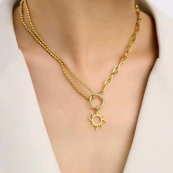 Anthropologie Jewelry - Soleil Sun Gold Chain Necklace